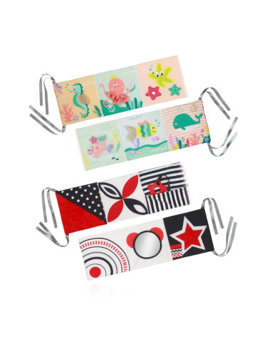 BabyOno Reversible Sensory Cloth Book 0m+ контрастна образователна книжка Under the Sea 1 бр.