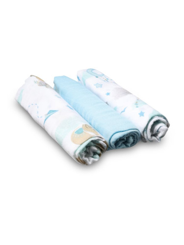 BabyOno Natural Bamboo Diapers Blue пелени от плат 70x70 cm 3 бр.