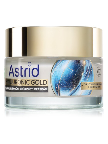 Astrid Hyaluronic Gold нощен крем против бръчки с протеини 50 мл.