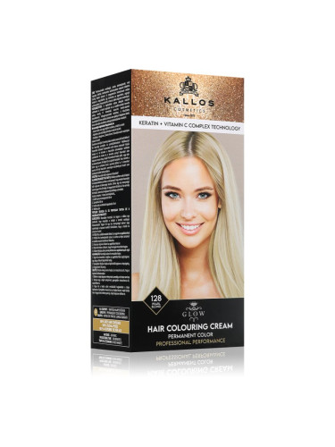 Kallos Glow Lasting Cream Colour перманентната боя за коса цвят Pearl Blond 60 мл.