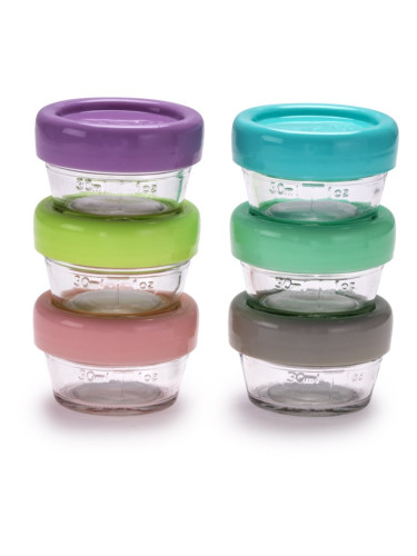 Melii Glass Food Container кутия за съхранение на храни 6x59 мл.