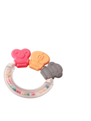 BabyOno Rattle With Teether 3m+ гризалка с дрънкалка Shapes 1 бр.