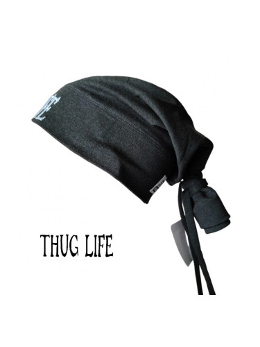 Бийни шапка в графит с бродерия Thug life Beanie Street Knowledge