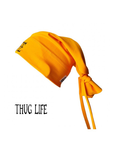 Бийни шапка в жълто с бродерия Thug life Beanie Street Knowledge