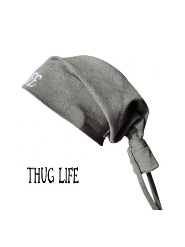 Бийни шапка в тъмносиво с бродерия Thug life Beanie Street Knowledge