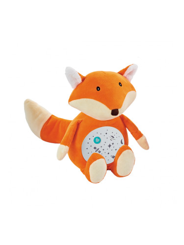 Плюшена играчка Лисица с проектор и музика, оранжева, 30 см