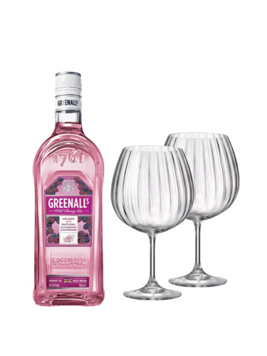 Джин Грийналс Горски Плодове 0.7л +  2 бр. чаши Bohemia GIN