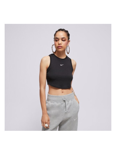Nike Тениска W Nsw Essntl Rib Crp Потник дамски Дрехи Тениски FB8279-010 Черен