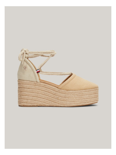 Beige women's espadrilles on the Tommy Hilfiger platform