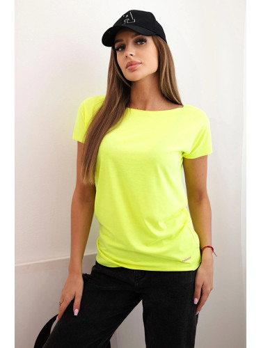 Kesi Women's short sleeve basic blouse neon yellow
