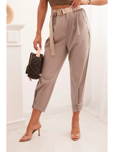 Kesi Włoski Summer Punto pants with fastening at the legs fango
