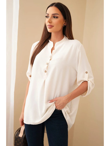 Kesi Włoski Blouse with a longer back light beige
