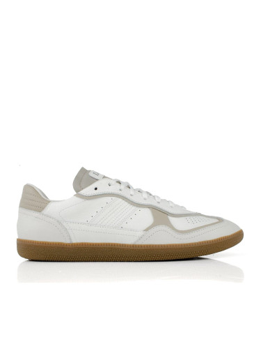 Мъжки кожени кецове в бяло и сиво G085