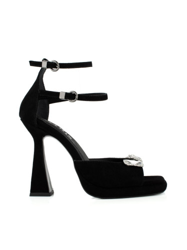 Дамски елегантни сандали на ток от велур w213