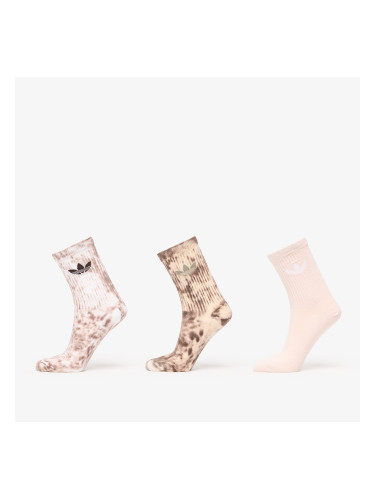 adidas Tie Dye Crew Socks 3-Pack Trace Brown/ Dark Brown L