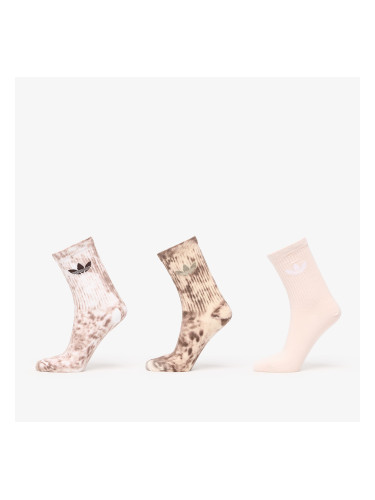 adidas Tie Dye Crew Socks 3-Pack Trace Brown/ Dark Brown L