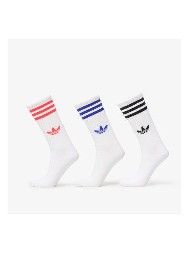 adidas 3-Stripes High Crew Socks 3-Pack White/ Black/ Black L