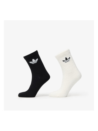 adidas Fluffy Crew Sock 2-Pack Off White/ Black S