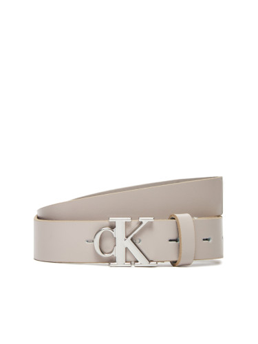 Дамски колан Calvin Klein Monogram Plaque Buckle 25Mm LV04K7017G Бял