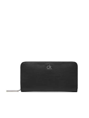 Портфейл Calvin Klein Ck Re-Lock Large Zip Around LV04F1034G Черен