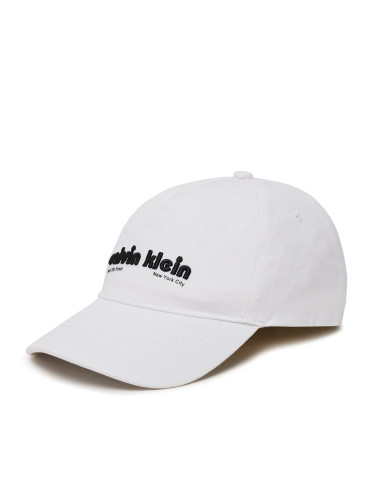 Шапка с козирка Calvin Klein Jeans Small Monogram LV04G5061G Бял