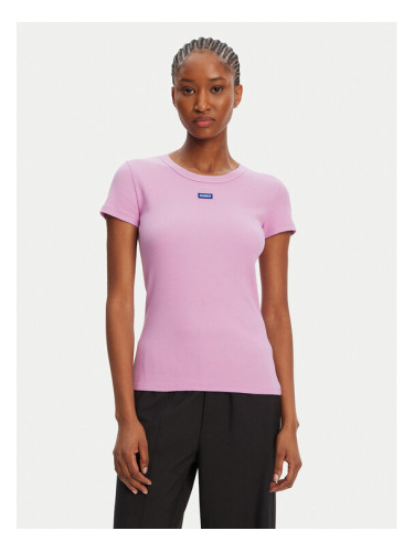 HUGO Тишърт Easy 50523924 Розов Slim Fit