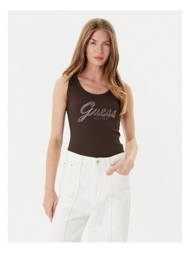 Guess топ W5YP00 KCXJ2 Кафяв Regular Fit