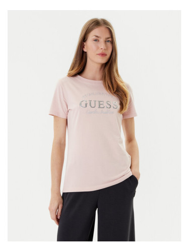 Guess Тишърт V5YI12 J1314 Розов Regular Fit