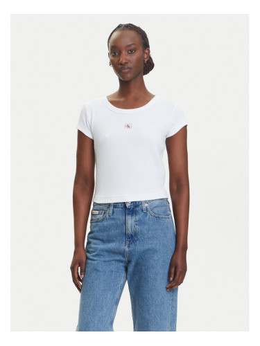 Calvin Klein Jeans Тишърт LV047C200G Бял Slim Fit