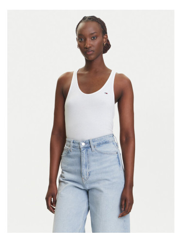 Tommy Jeans топ DW0DW20917 Бял Regular Fit