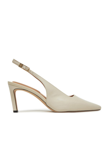 Tommy Hilfiger Обувки на ток Squared Toe FW0FW08636 Бежов