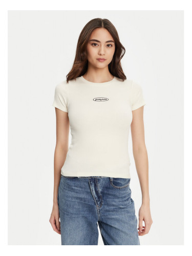 Guess Jeans Тишърт W5YP37 KA0H1 Екрю Slim Fit