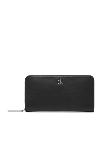 Calvin Klein Портфейл Ck Re-Lock Large Zip Around LV04F1034G Черен