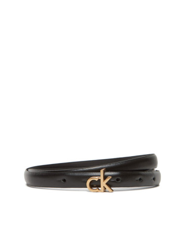 Calvin Klein Дамски колан Ck Buckle Skinny Belt 15Mm LV04F7034G Черен