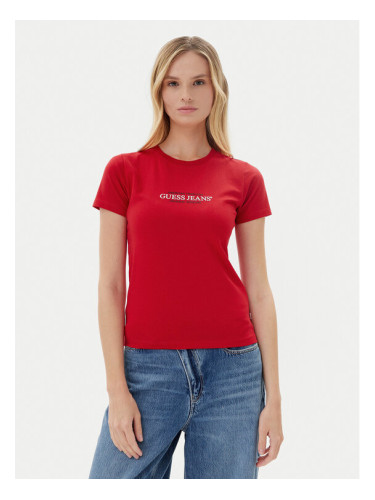 Guess Jeans Тишърт W5RI4 2K8HM0 Червен Regular Fit