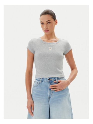 Calvin Klein Jeans Тишърт LV047C200G Сив Slim Fit