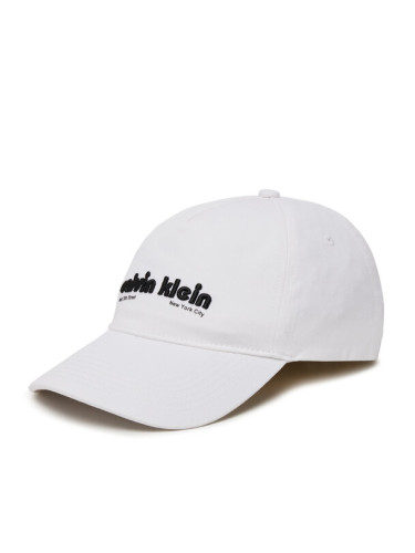 Calvin Klein Jeans Шапка с козирка Small Monogram LV04G5061G Бял