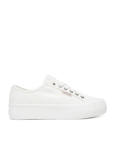 Calvin Klein Jeans Гуменки Vulc Flatform Ctn Logo Tag YW0YW01838 Бял