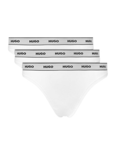 HUGO Комплект 3 чифта прашки Triplet Thong Stripe 50545680 Бял