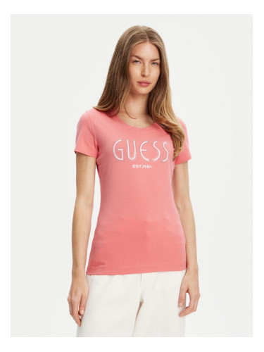 Guess Тишърт W5YI05 J1314 Розов Regular Fit