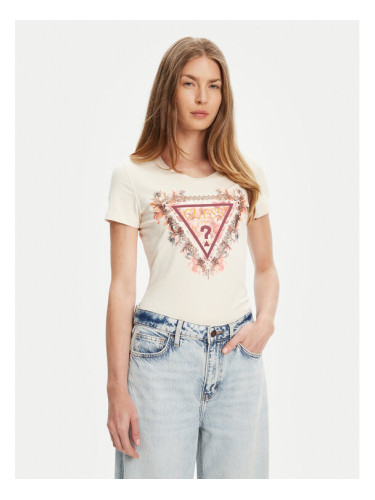 Guess Тишърт W5YI08 J1314 Екрю Regular Fit