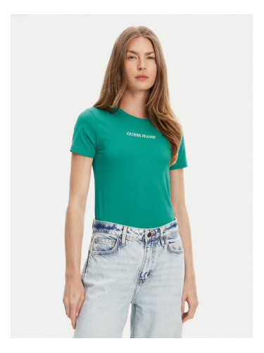 Guess Jeans Тишърт W4YI01 J1314 Зелен Slim Fit