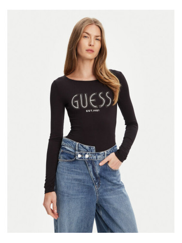 Guess Боди W5YP05 K68D2 Черен Slim Fit
