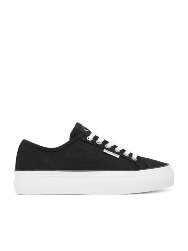 Calvin Klein Jeans Гуменки Vulc Flatform Ctn Logo Tag YW0YW01838 Черен