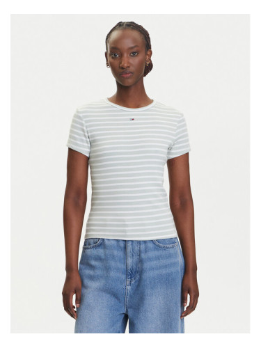 Tommy Jeans Тишърт Essential DW0DW17383 Зелен Slim Fit