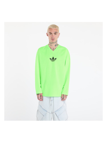 Тениска adidas Adicolor Mesh Long Sleeve Tee Signal Green/ Black L