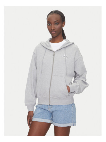 Calvin Klein Jeans Суитшърт Monologo LV047B270G Сив Regular Fit