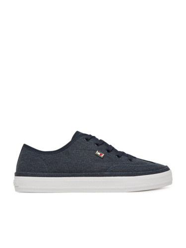 Tommy Hilfiger Сникърси Washed Canvas Vulc Sneaker FW0FW08894 Тъмносин