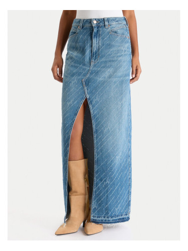 BOSS Дънкова пола 50542445 Син Regular Fit