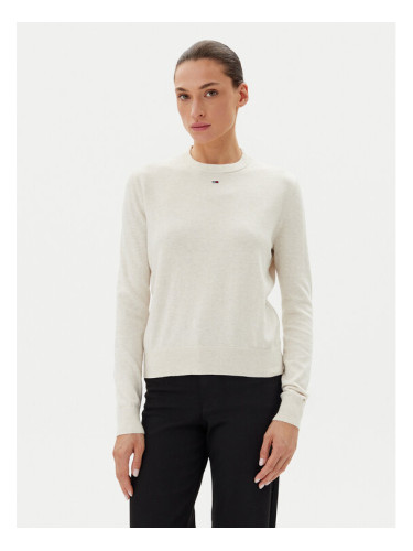 Tommy Jeans Пуловер Essential DW0DW20159 Бежов Regular Fit